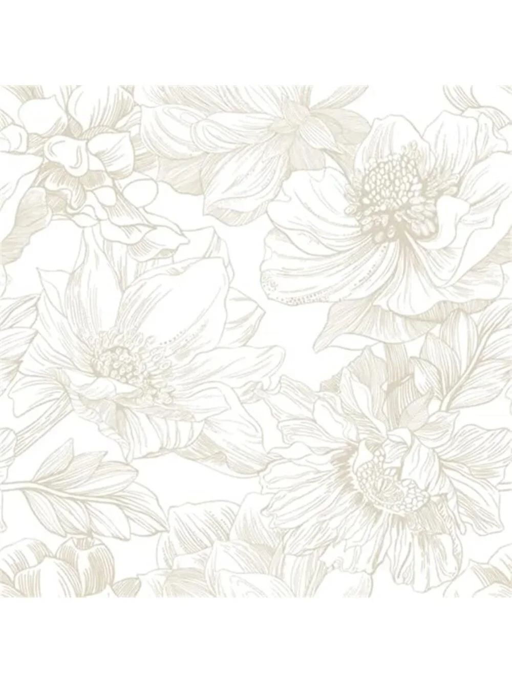 Peel Stick Floral Wallpaper Beige Boho Self Adhesive Vinyl Contact Paper Decor